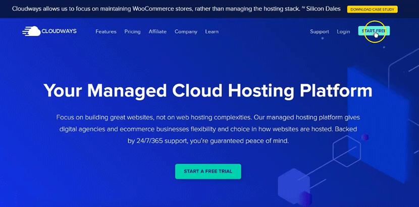 cloudways home page