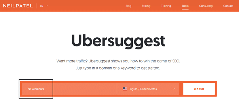 find keywords with ubersuggest