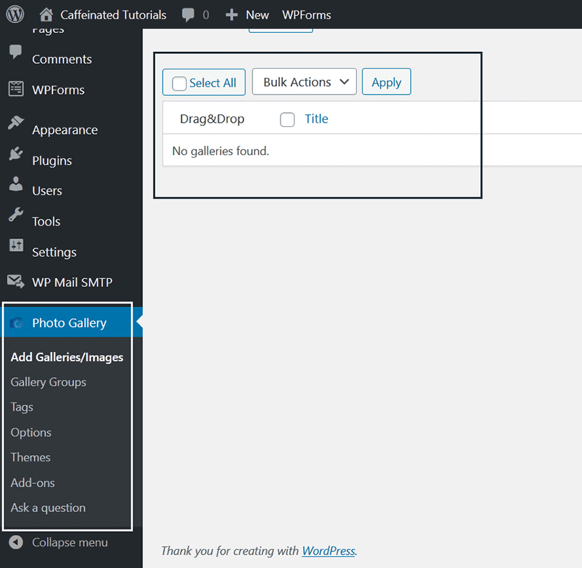 wp plugin options settings